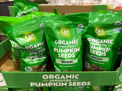 Go Raw Organic Sprouted Pumpkin Seeds Sea Salt Bags At Costco