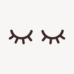 Minimalist closed eyes illustration.