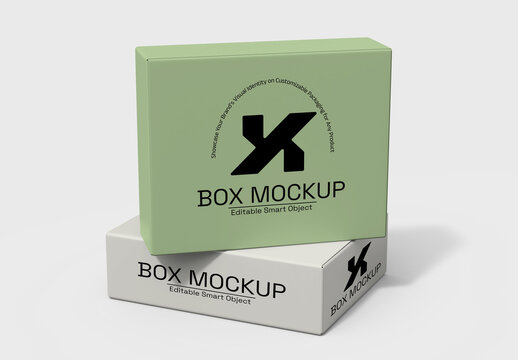 Editable Cardboard Box Mockup for Product Branding and Packaging