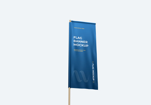 Flag Banner Mockup for Events and Exhibitions