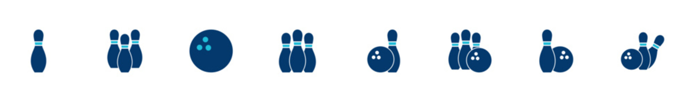 Bowling game Pin Icon vector isolated on white background. Bowling icon, ball and pin