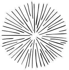 Obraz premium Hand Drawn Abstract Radial Burst Explosion Sparkle Bursting Starburst Pattern