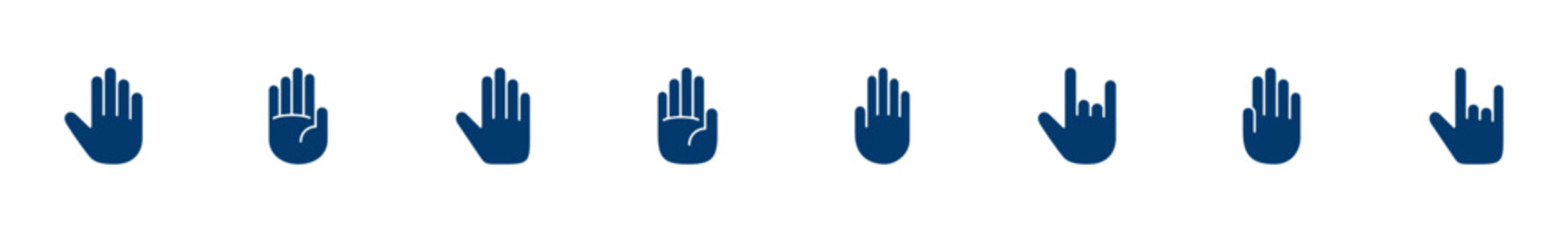 Hand icon vector isolated on white background. Hand gesture. hand stop