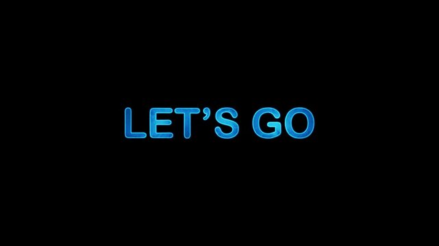 Countdown timer from one to three with neon blue light effect transition into let is go text