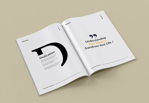 Open Book Mockup PSD for Hardcover and Softcover