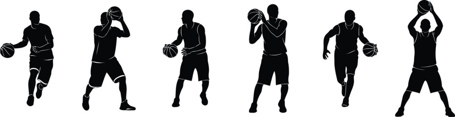 Basketball action silhouettes. © Ashes Studio
