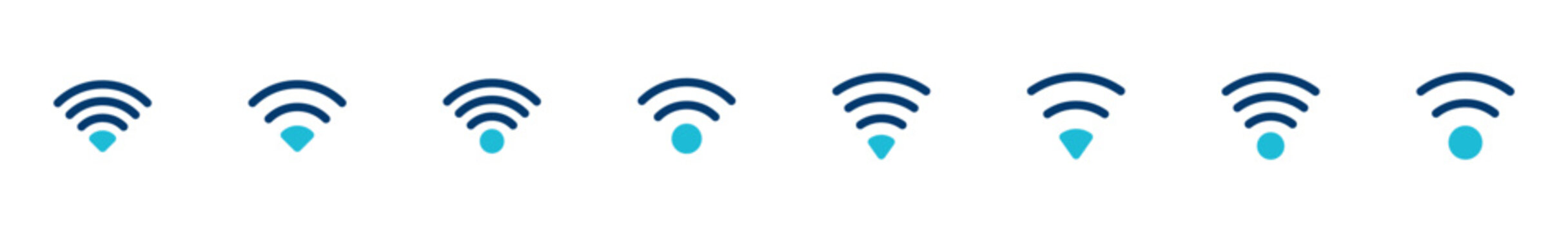 WIFI Icon vector isolated on white background. signal vector icon. Wireless and wifi icon or sign for remote internet access