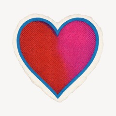 Vibrant pop art heart illustration.