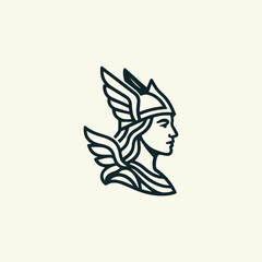 Modern Valkyrie Goddess Logo