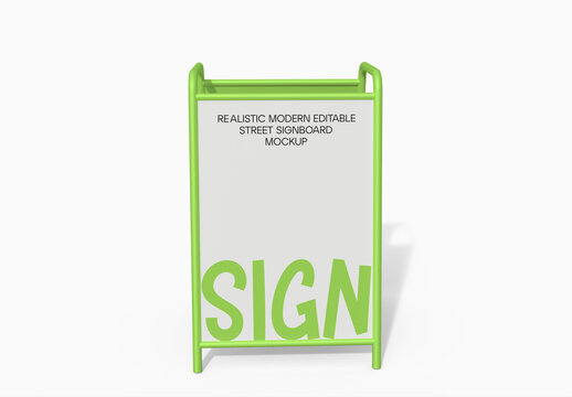 Modern Street Signboard Frame Mockup PSD