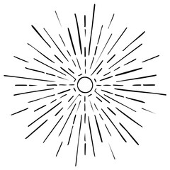 Fototapeta premium Radiant Sunburst Design with Dynamic Rays, Hand Drawn Effect Sun Rays, Starburst Icon