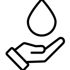 Water icon. water by hand.