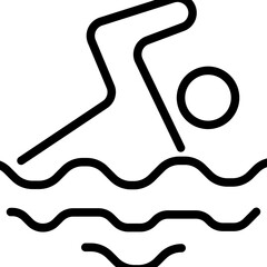 an icon or symbol that represents the sport of swimming or a swimming pool area.