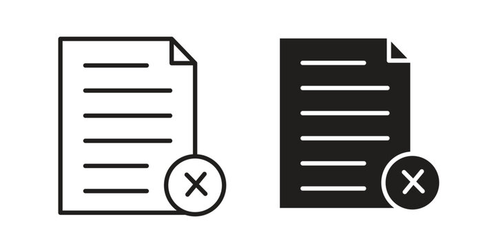 Remove document icon suitable vector symbol for graphic design, logo, web site, social media