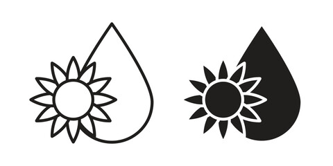 Obraz premium Sunflower oil icon suitable vector symbol for graphic design, logo, web site, social media