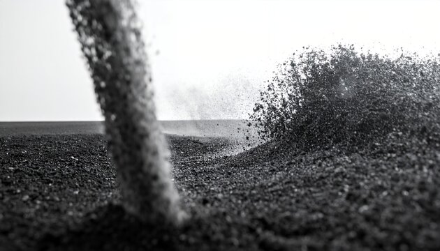 Primer plano dram&aacute;tico en blanco y negro de un arado labrando la tierra f&eacute;rtil de un campo agr&iacute;cola durante la preparaci&oacute;n para la siembra.