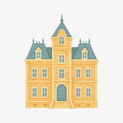 Fototapeta premium Vintage mansion illustration with charm.