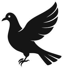 Obraz premium Flying dove silhouette bird icon symbol of peace and freedom vector illustration