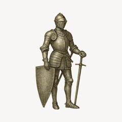 Fototapeta premium Medieval knight with armor