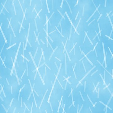 水彩描きの雨模様【背景素材】(水色)