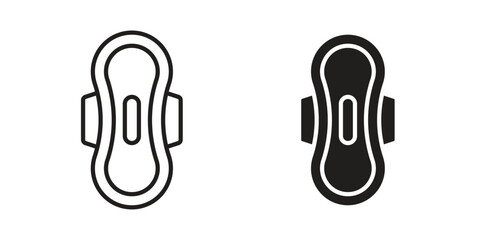 Hygienic pad icon in black solid style. linear symbol. © Haider