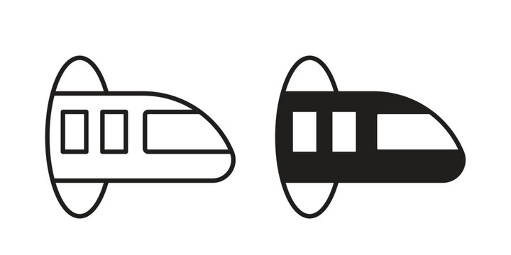 Hyperloop icon in black solid style. linear symbol.