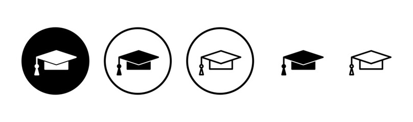 Education icon logo design. Graduation cap sign and symbol. Graduate. Students cap