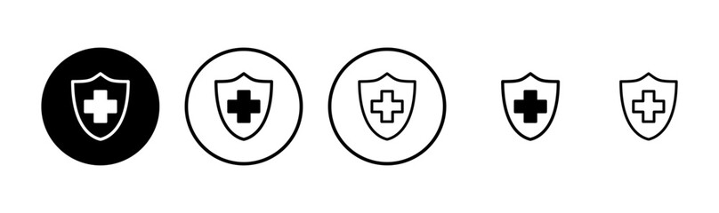 Obraz premium Health insurance icon logo design. Insurance health document sign and symbol