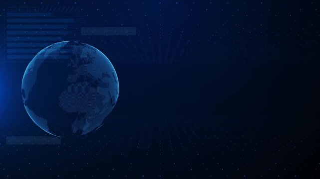 Cyber Futuristic Worldwide Business Global 3D World tech space AI big data fintech web3 blockchain crypto money internet.