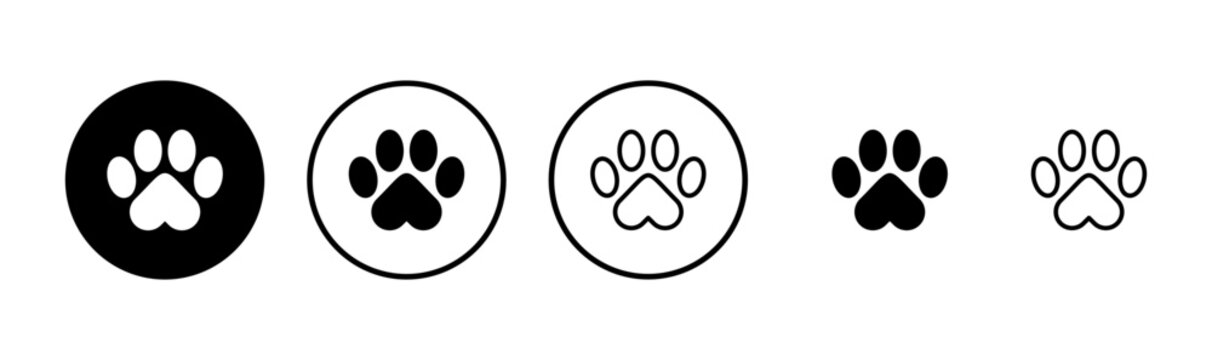 Paw icon logo design. paw print sign and symbol. dog or cat paw