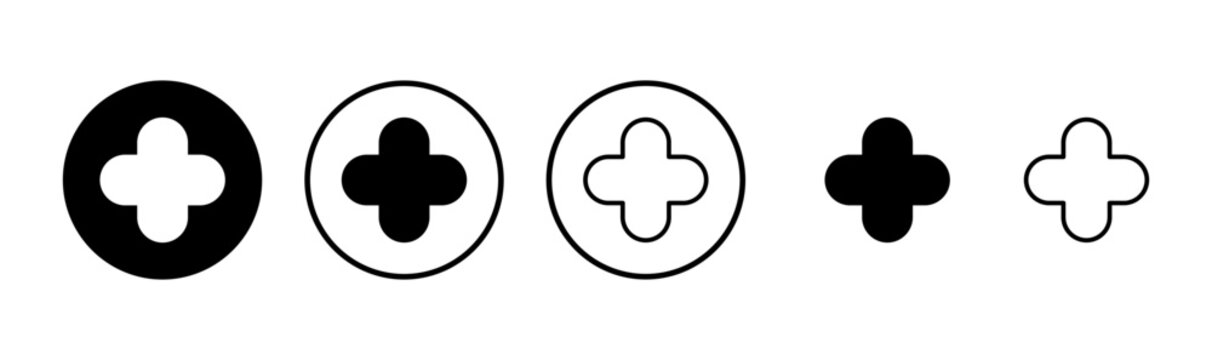 Plus icon logo design. Add plus sign and symbol