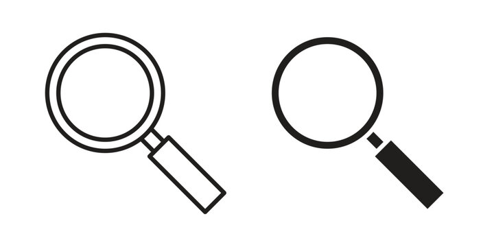 Loupe icon in black solid style. linear symbol.