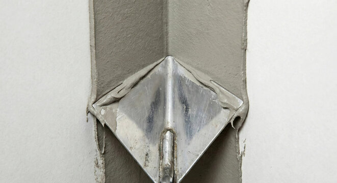 Outside corner trowel smoothing mud on a drywall edge.