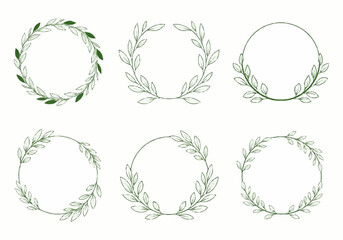Fototapeta premium Elegant Leaf Wreaths for Natural and Organic Design Themes