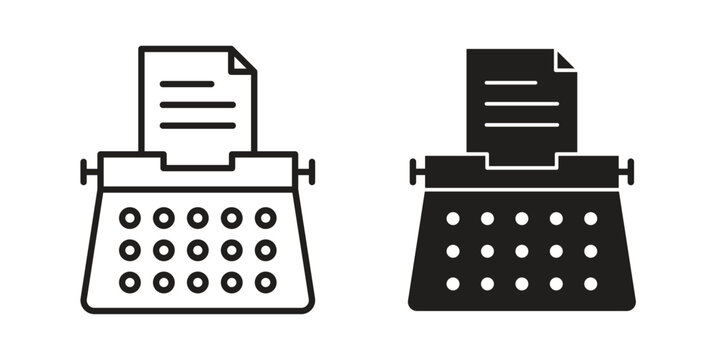 Typewriter icon in editable style. Vector icon graphics
