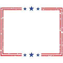 America American Flag Square Frame Banner Badge Design Template