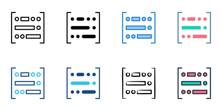 Morse Code icons set multiple style collection. Editable stroke 
