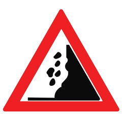 Traffic sign - rockfall warning