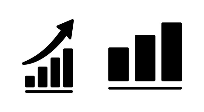 Growing graph icon symbol for apps and websites. Chart sign and symbol. diagram icon