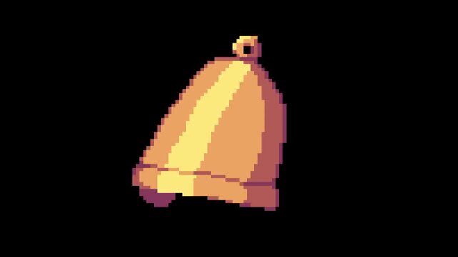 Pixel Art Notification Bell Animation Seamless Loop Retro 8 Bit Alert Icon