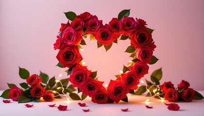 Vibrant Red Rose Heart Glow