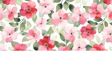 フラワーパターン　背景　水彩