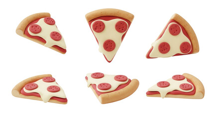 animated pizza slices arranged on a white backdrop food related projects and visual content
