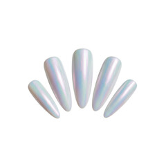 Iridescent Pearlescent Artificial Nail Tips for Manicure