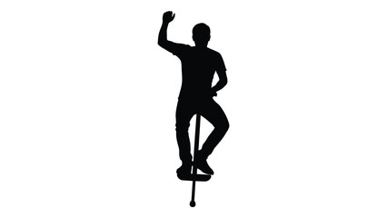 A man riding a unicycle with one hand raised isolated on white background, Vector © MD Riad Hossain 