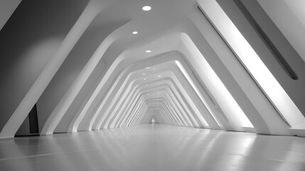 Obraz premium Modern Minimalist Tunnel with Receding Lines.