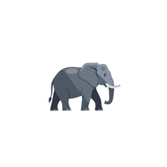 Modern Gray Elephant on White Background, Clean Vector Illustration