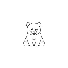 Cute Panda Bear Outline Drawing for Kids' Coloring Books and Activities