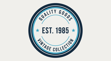 Vintage Collection Quality Goods Established 1985 Logo Design.