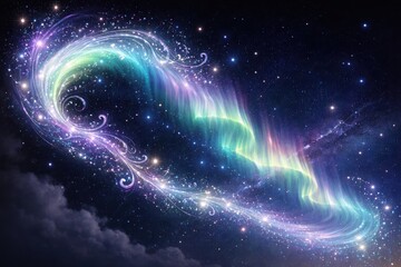 Obraz premium Ethereal cosmic swirl lights